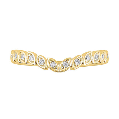 0.1 CT. TW Diamond Marquise Frame Contour Band in 10K Gold