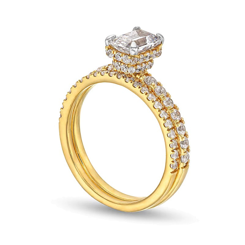 1.75 CT. TW Emerald Lab-Grown Diamond Bridal Set in 14K Gold (F/SI2)