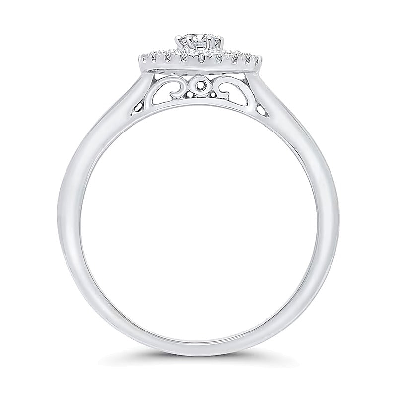 0.33 CT. TW Multi-Diamond Frame Ring in 10K White Gold