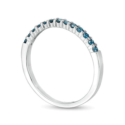 0.25 CT. TW Enhanced Blue Diamond Anniversary Band in 14K White Gold