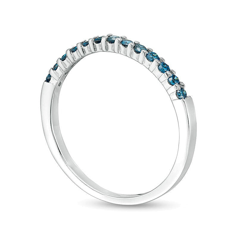 0.25 CT. TW Enhanced Blue Diamond Anniversary Band in 14K White Gold
