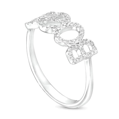 Love Talks 0.13 CT. TW Diamond "BOSS" Script Ring in Sterling Silver