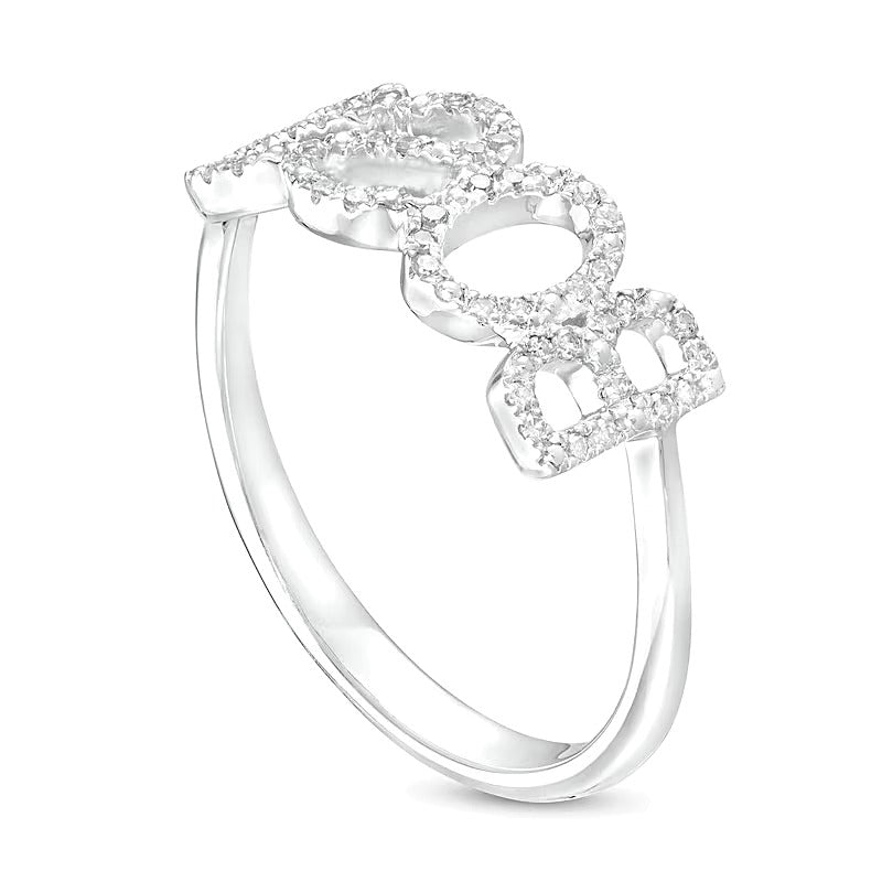 Love Talks 0.13 CT. TW Diamond "BOSS" Script Ring in Sterling Silver