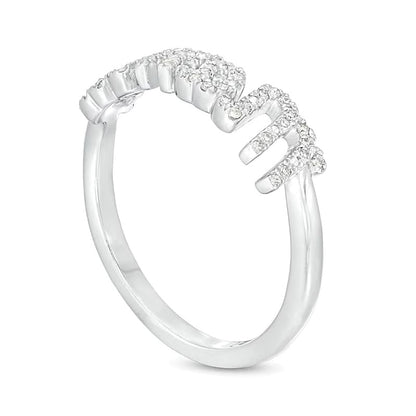 Love Talks 0.13 CT. TW Diamond "Mama" Ring in 10K White Gold