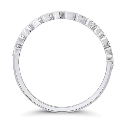 0.33 CT. TW Diamond Bezel Double Row Ring in 10K White Gold