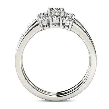 1.0 CT. TW Diamond Three Stone Bridal Set in 14K White Gold