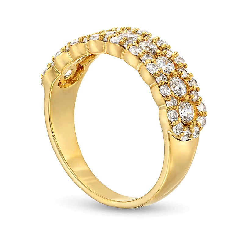 1.0 CT. TW Diamond Scallop Edge Band in 10K Gold