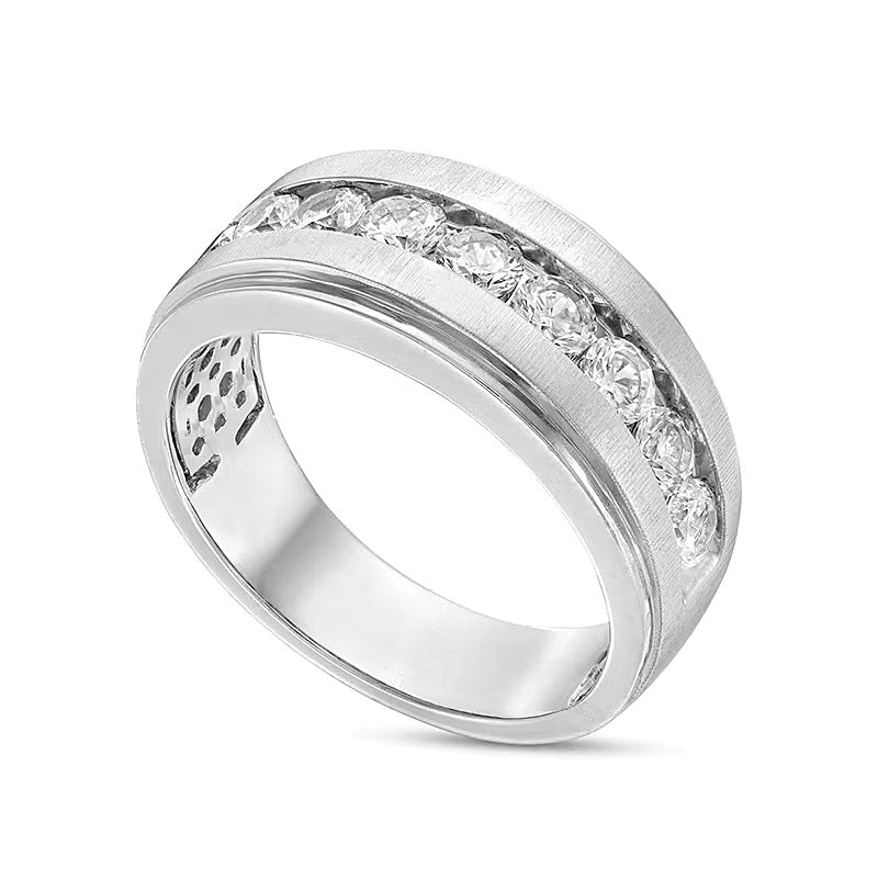 1.5 CT. TW Diamond Nine Stone Wedding Band in 10K White Gold