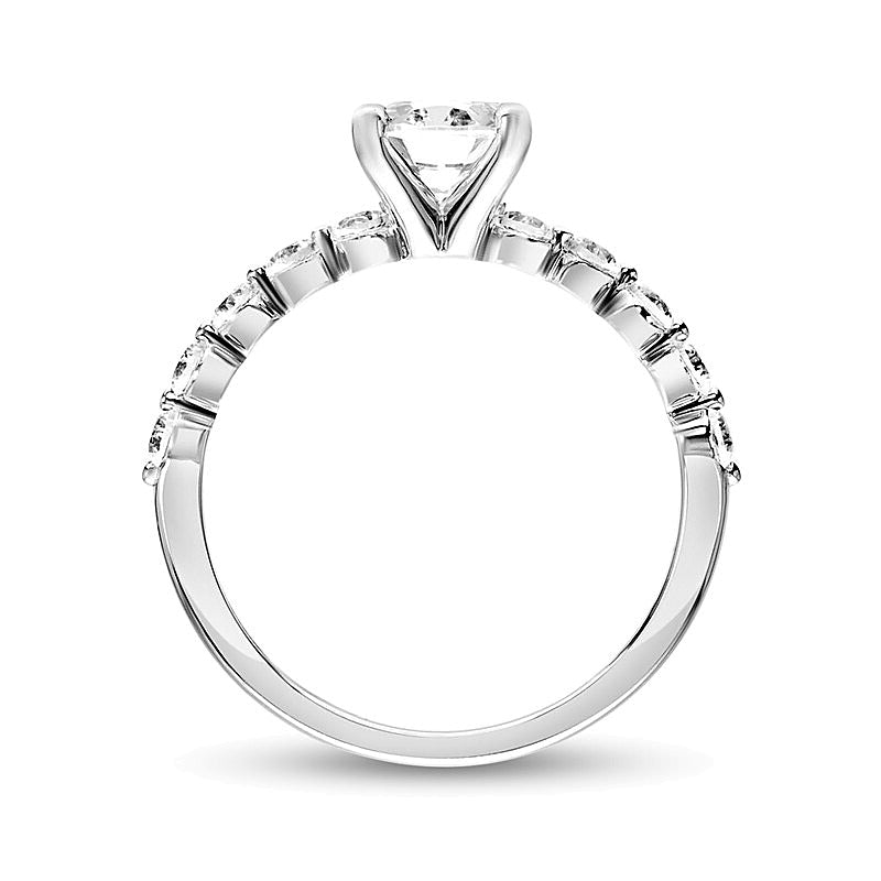 Oval White Lab-Created Sapphire Engagement Ring in 10K White Gold