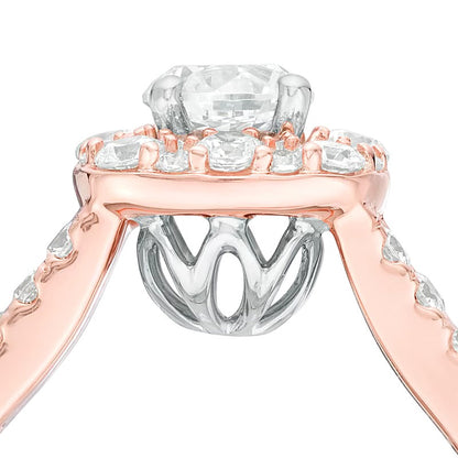 1.5 CT. TW Diamond Cushion Engagement Ring in 14K Two-Tone Gold (I/I1)