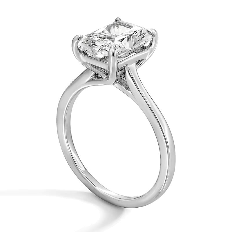 3.0 CT. Radiant-Cut Lab-Grown Diamond Solitaire Engagement Ring in 14K White Gold (F/VS2)