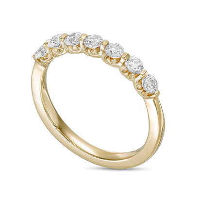 0.5 CT. TW Diamond Seven Stone Anniversary Band in 14K Gold