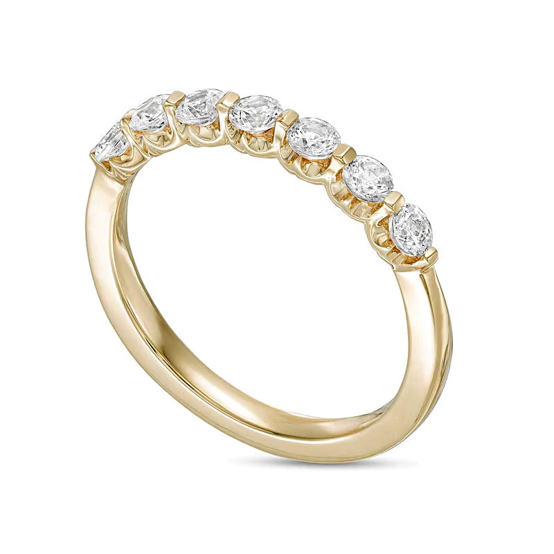 0.5 CT. TW Diamond Seven Stone Anniversary Band in 14K Gold