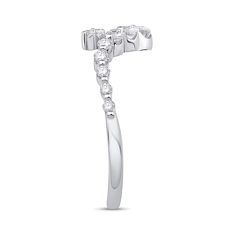0.5 CT. TW Lab-Grown Diamond Bypass Ring in 10K White Gold (F/VS2)
