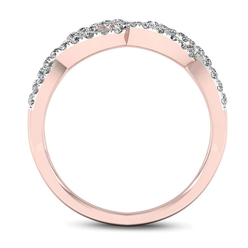 0.5 CT. TW Diamond Braided Twist Ring in 10K Rose Gold