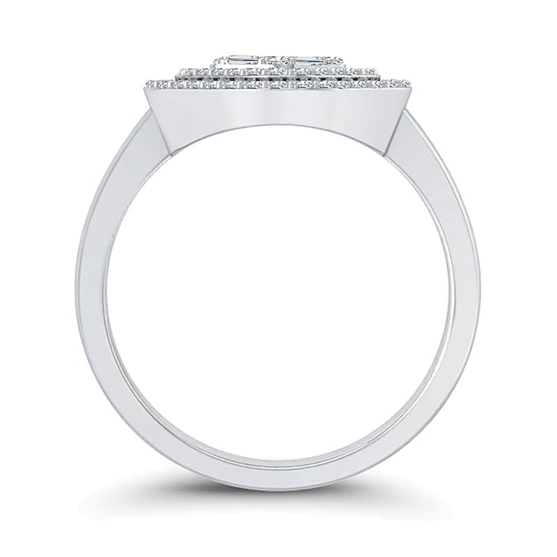 0.33 CT. TW Princess Multi-Diamond Maze Outline Ring in 10K White Gold