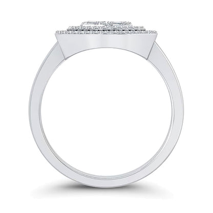 0.33 CT. TW Princess Multi-Diamond Maze Outline Ring in 10K White Gold