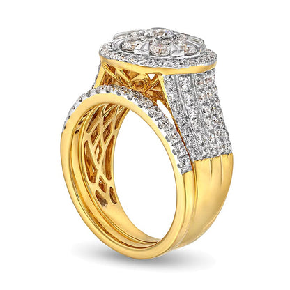 2.0 CT. TW Multi Diamond Frame Bridal Set in 10K Gold