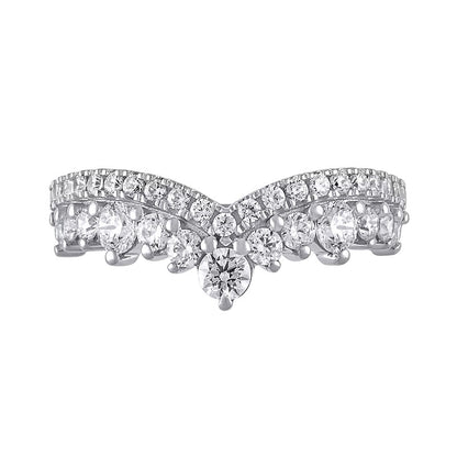 1.0 CT. TW Diamond Double Row Contour Band in 14K White Gold