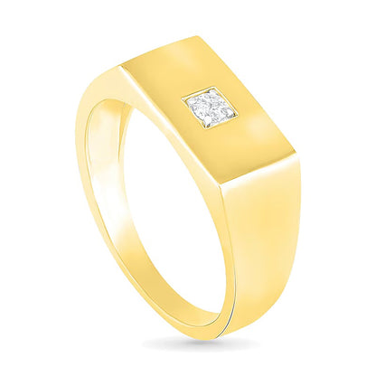 0.07 CT. Diamond Solitaire Square-Top Wedding Band in 10K Gold