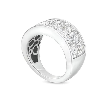 3.25 CT. TW Diamond Alternating Double-Row Anniversary Band in 10K White Gold