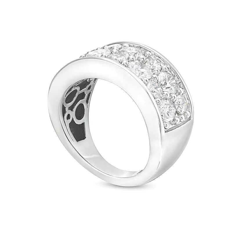 3.25 CT. TW Diamond Alternating Double-Row Anniversary Band in 10K White Gold