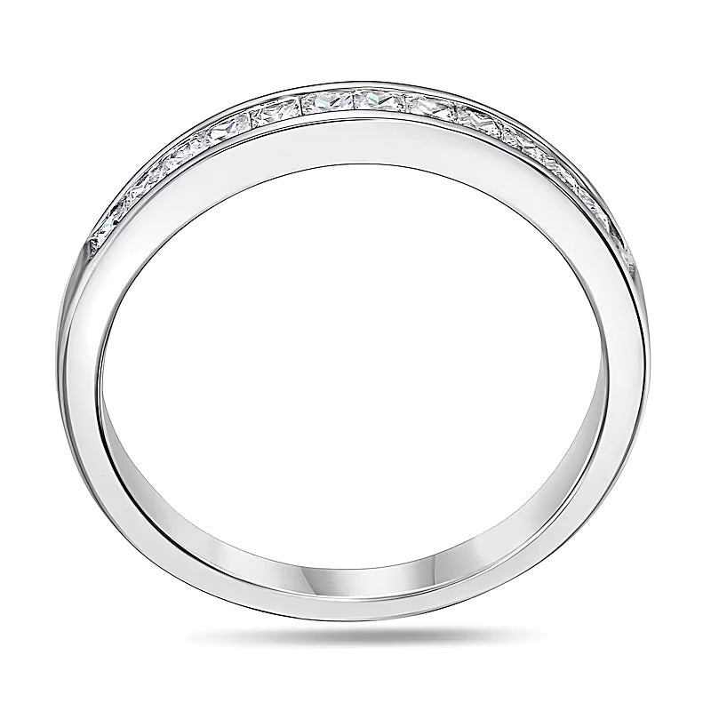 0.5 CT. TW Princess-Cut Diamond Wedding Band in 14K White Gold (H/VS2)