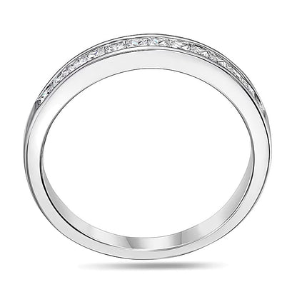 0.5 CT. TW Princess-Cut Diamond Wedding Band in 14K White Gold (H/VS2)