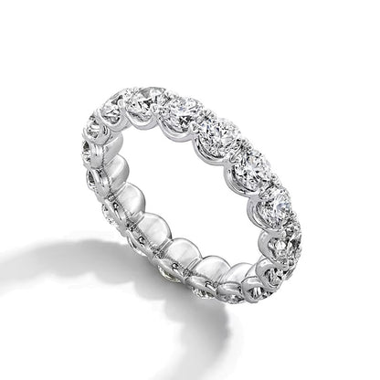 4.0 CT. TW Lab-Grown Diamond Scallop Eternity Band in 14K White Gold (F/VS2) - Size 6