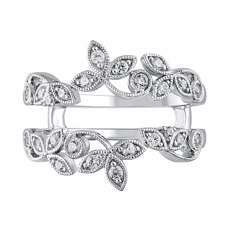 0.33 CT. TW Diamond Vintage-Style Vine Guard in 14K White Gold