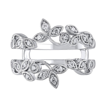 0.33 CT. TW Diamond Vintage-Style Vine Guard in 14K White Gold