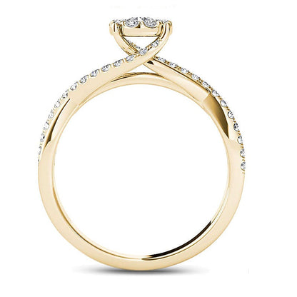0.5 CT. TW Diamond Bypass Engagement Ring in 14K Gold