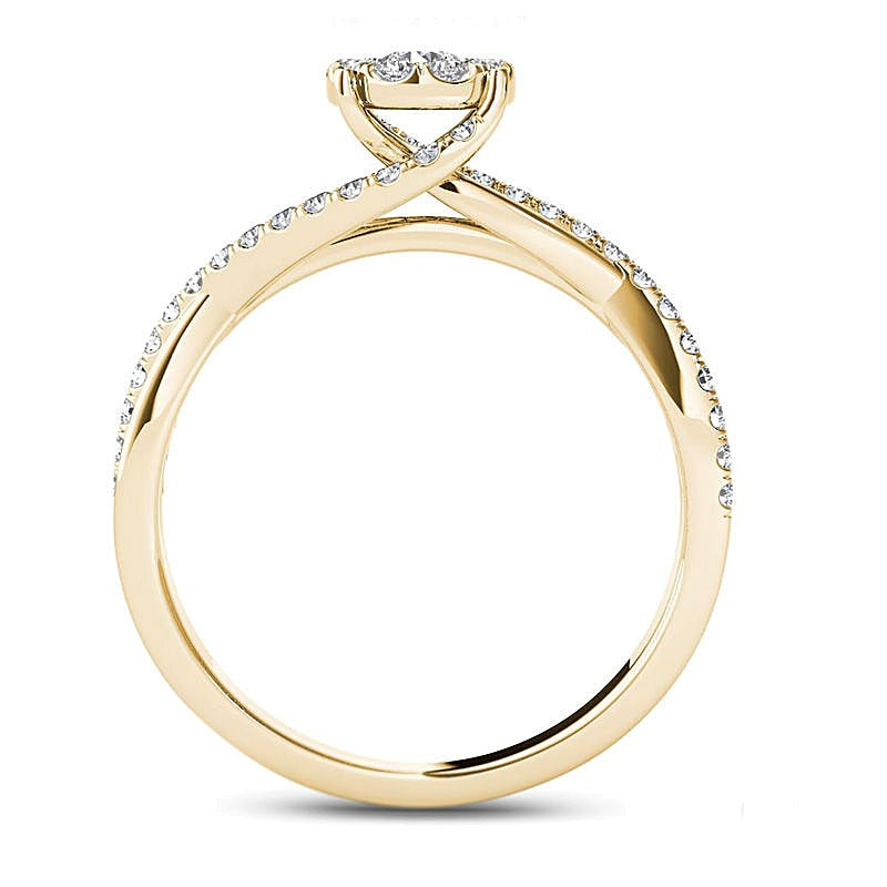 0.5 CT. TW Diamond Bypass Engagement Ring in 14K Gold
