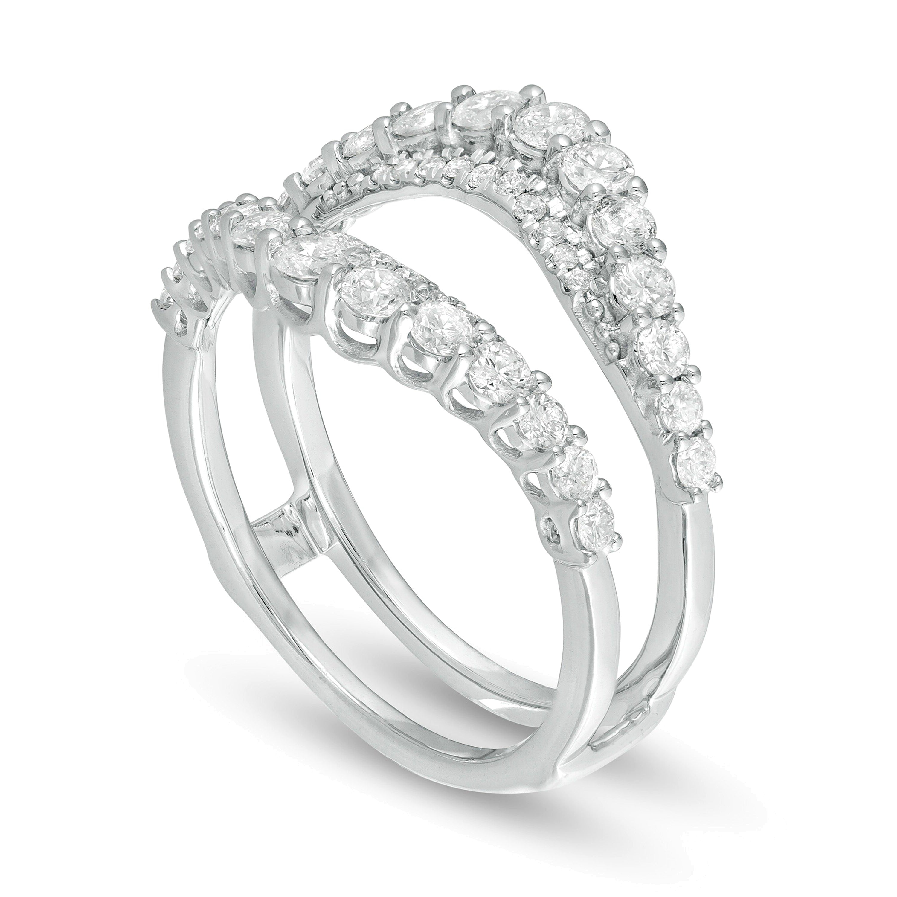 1.0 CT. TW Diamond Contour Solitaire Enhancer in 10K White Gold