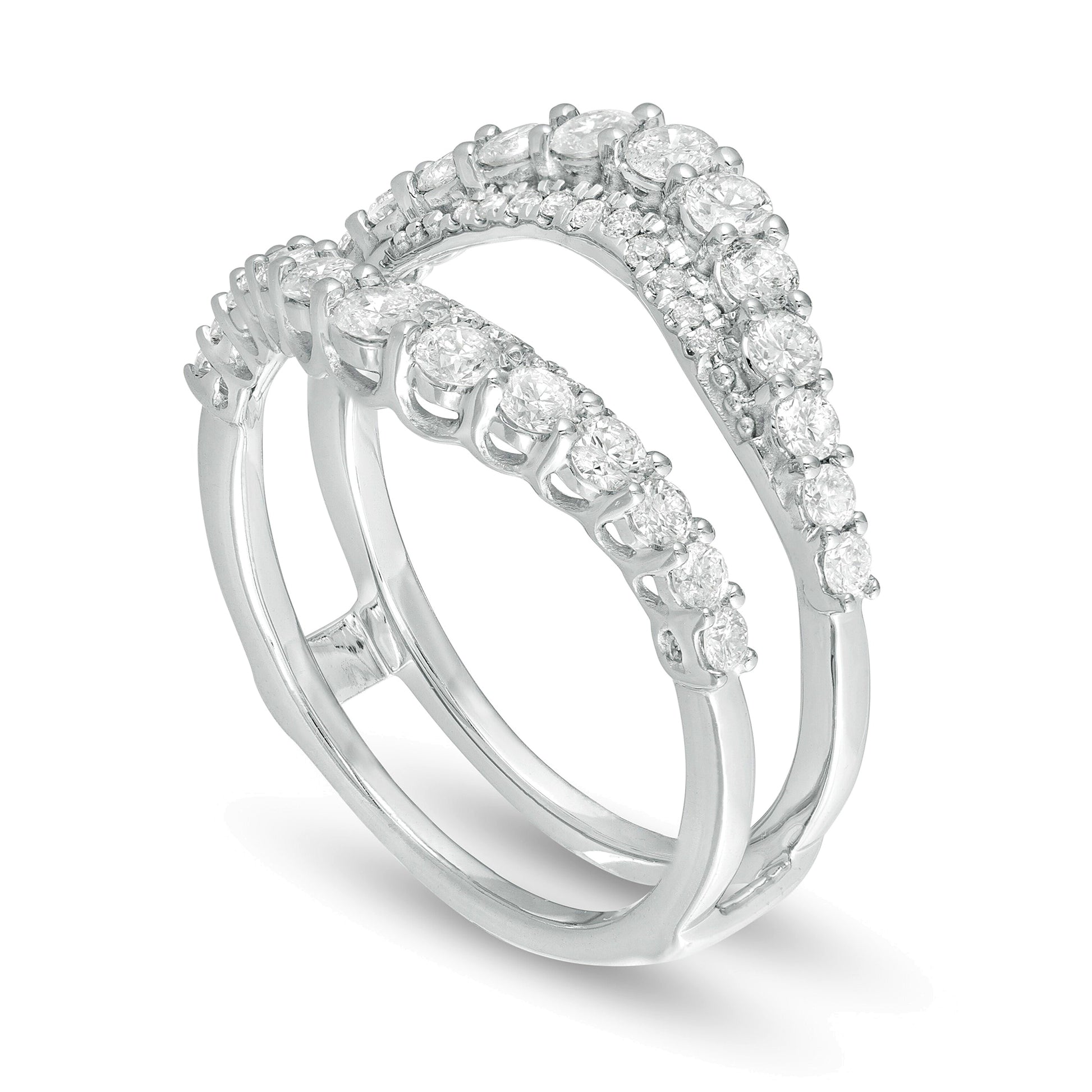 1.0 CT. TW Diamond Contour Solitaire Enhancer in 10K White Gold
