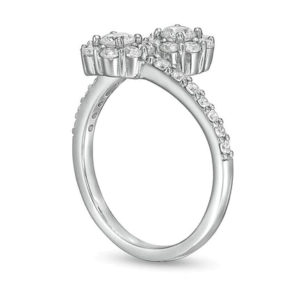1.0 CT. TW Lab-Grown Diamond Bypass Ring in 14K White Gold (F/SI2)