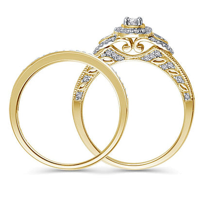0.38 CT. TW Diamond Frame Bridal Set in 10K Gold