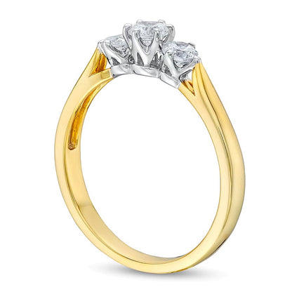 0.5 CT. TW Three Stone Engagement Ring in 10K Gold