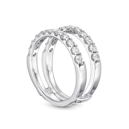 1.0 CT. TW Diamond-Lined Solitaire Enhancer in 14K White Gold