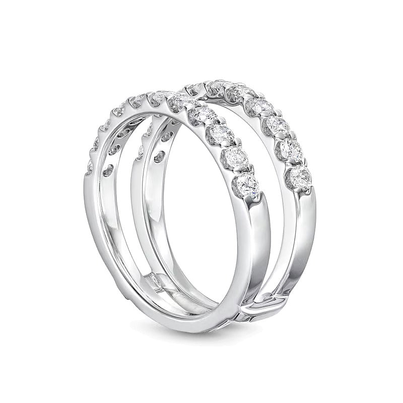 1.0 CT. TW Diamond-Lined Solitaire Enhancer in 14K White Gold