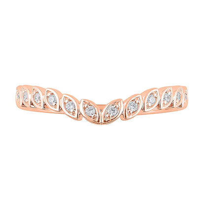 0.1 CT. TW Diamond Marquise Frame Contour Band in 10K Rose Gold