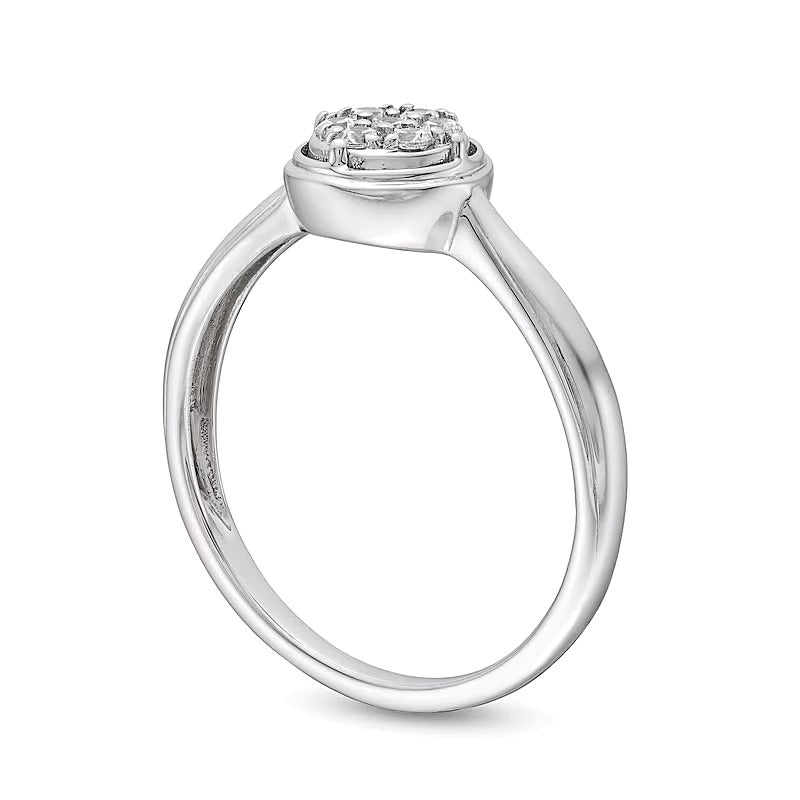 0.17 CT. TW Multi-Diamond Frame Ring in 10K White Gold