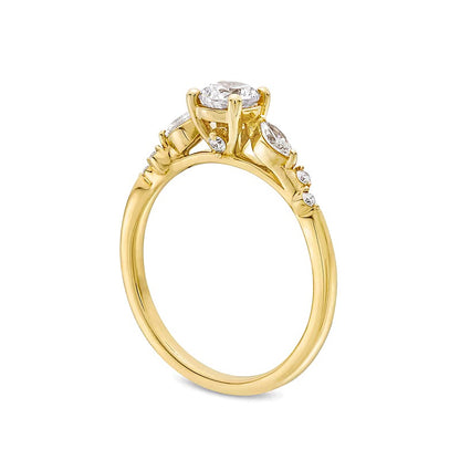 0.63 CT. TW Marquise and Round Diamond Scatter Engagement Ring in 14K Gold