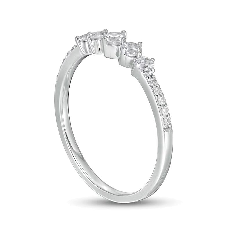 0.33 CT. TW Diamond Five Stone Anniversary Band in 10K White Gold