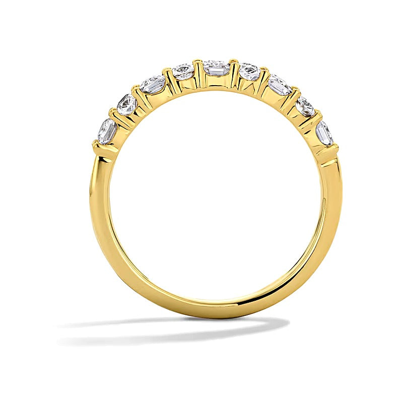 1.0 CT. TW Emerald-Cut and Oval Lab-Grown Diamond Anniversary Band in 10K Gold (F/VS2)