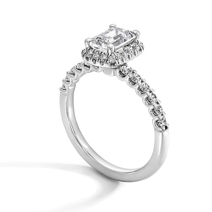 1.5 CT. TW Emerald-Cut Lab-Grown Diamond Frame Ring in 14K White Gold (F/SI2)