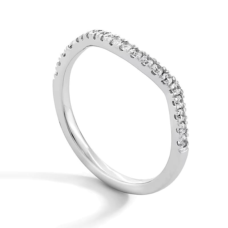 0.25 CT. TW Lab-Grown Diamond Contour Band in 14K White Gold (F/SI2)