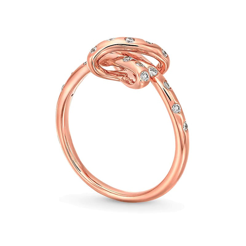0.2 CT. TW Lab-Grown Diamond Bubbles Knot Ring in 10K Rose Gold (F/SI2)