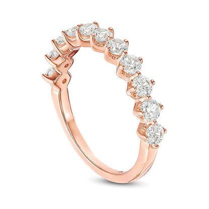 1.0 CT. TW Diamond Eleven Stone Anniversary Band in 10K Rose Gold