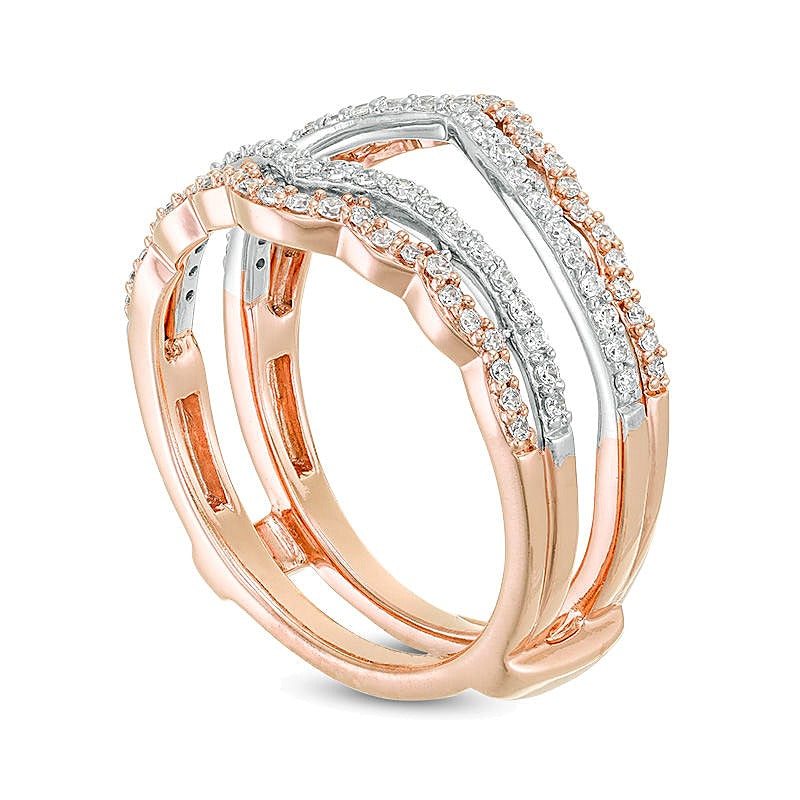 0.5 CT. TW Diamond Scallop Solitaire Enhancer in 14K Two-Tone Gold